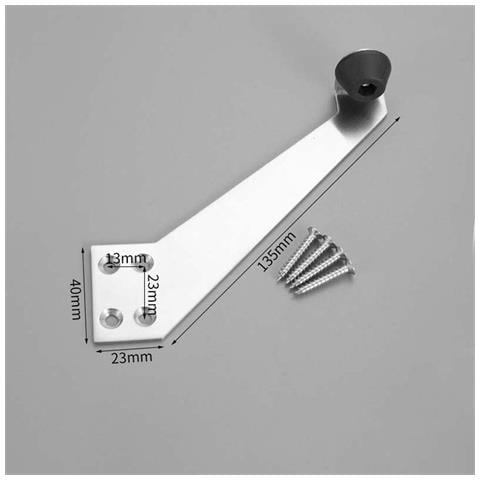 Limitatore A 90 Gradi Per Porta D'ingresso E Porta Blindata In Acciaio Inossidabile 304, Finitura Satinata Argento, Compatibile Con Apertura A Destra - Foto 2