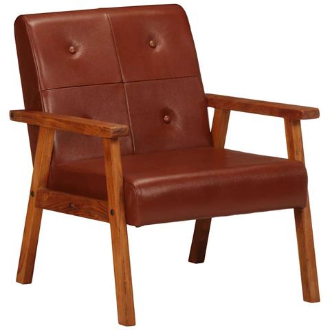 Lusso Casadino -  Poltrona Marrone In Vera Pelle - Foto 2