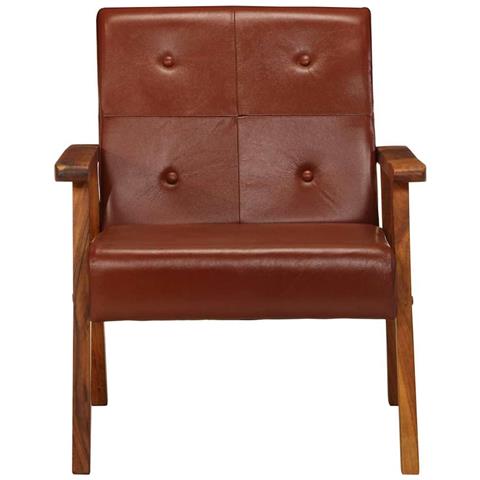 Lusso Casadino -  Poltrona Marrone In Vera Pelle - Foto 1