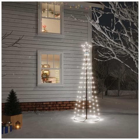 Lusso Casadino -  Albero Di Natale A Cono Bianco Caldo 108 Led 70x180 Cm - Foto 8
