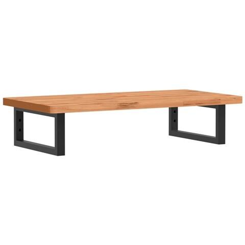 Ripiano a Parete per Lavabo in Acciaio e Massello di Faggio - Foto 1