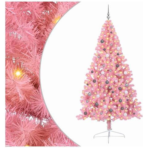 Albero di Natale con luci a corde decorative Rosa 240 cm PVC - Foto 1