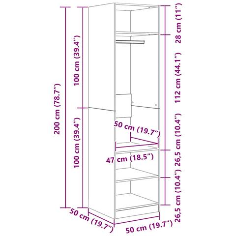 Guardaroba con lo scaffale Legno vecchio Legno multistrato - Foto 8