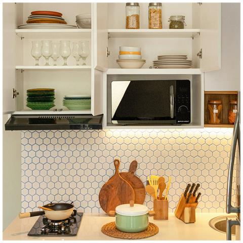 Forno A Microonde Digitale Con Porta A Specchio 20l Potenza 800w Colore Silver Fom202s - Foto 5