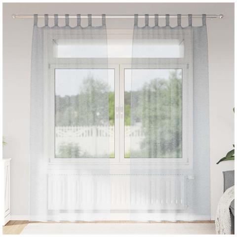 Tende con tende 2 pcs Grigio scuro Poliestere - Foto 2