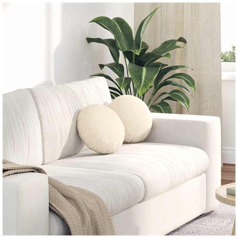Cuscini per Seduta 2 pcs Crema Ø 30 cm Tessuto in Cords - Foto 2