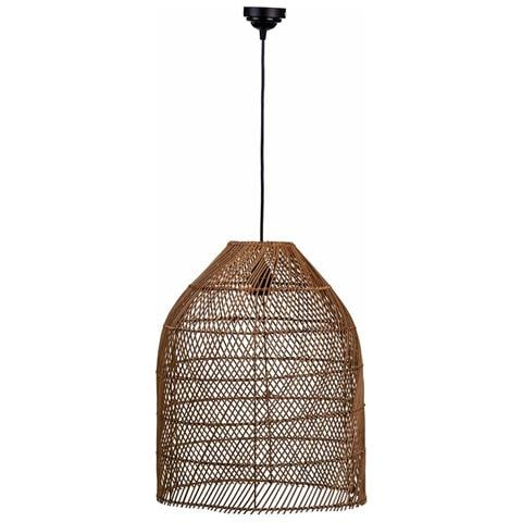 Plafoniera In Rattan Marrone 40x40x50h Cm - Foto 1