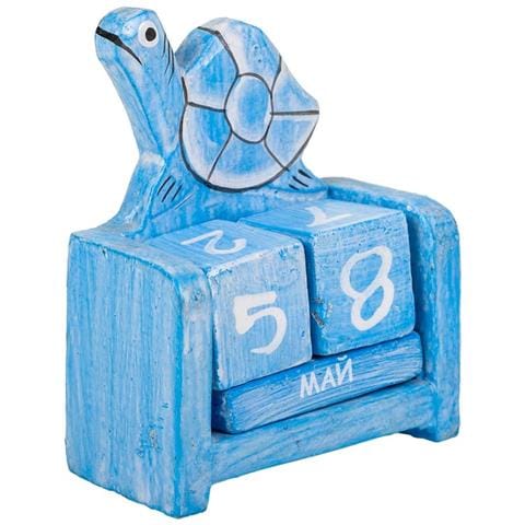 Calendario In Legno Blu 7x4x9h - Foto 1