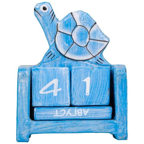 Calendario In Legno Blu 7x4x9h - Foto 2