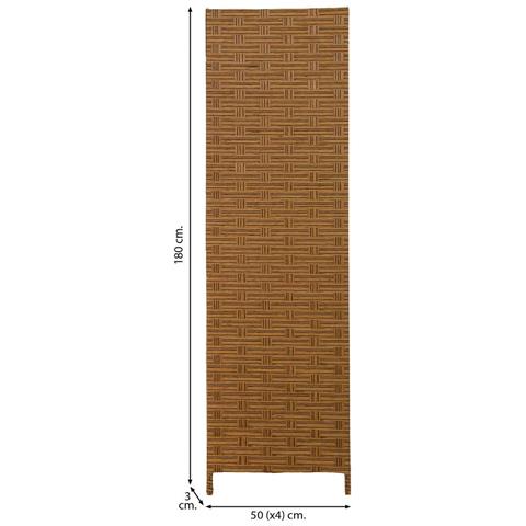 Paravento In Carta Intrecciata 4 Pannelli 50 (x4) x3x180h Cm - Foto 2