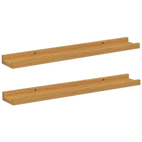 Scaffale da parete 2 pcs Beige 60 x 9 x 3 cm Legno multistrato - Foto 1