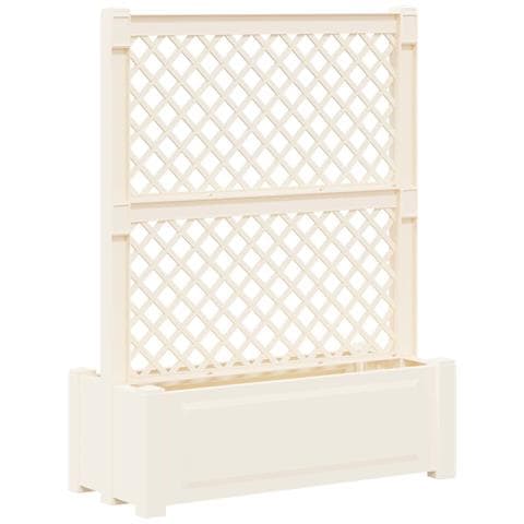 Grande vaso con trellis Bianco 99,5 x 43 x 133,5 PP - Foto 1