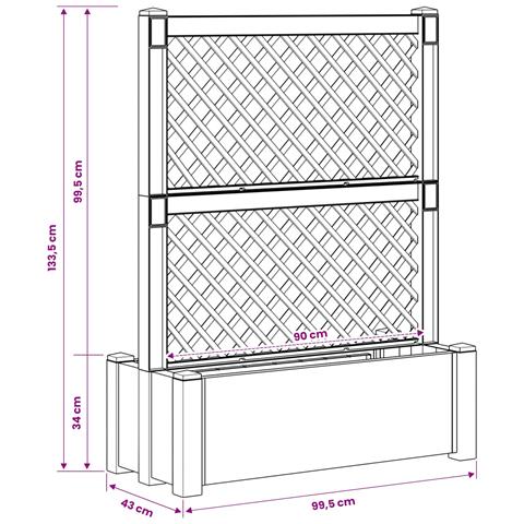 Grande vaso con trellis Bianco 99,5 x 43 x 133,5 PP - Foto 6