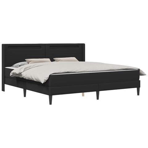 Struttura letto con materasso Nero 200 x 200 cm Similpelle - Foto 1