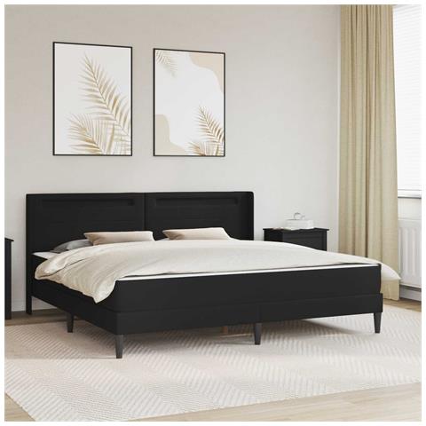 Struttura letto con materasso Nero 200 x 200 cm Similpelle - Foto 2