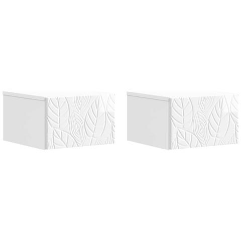 Tavolino da Parete Laterale 2 pcs Bianco Lucido - Foto 1
