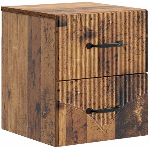 Mobiletto da notte a muro Legno antico 34,5 x 33 x 40 cm - Foto 1