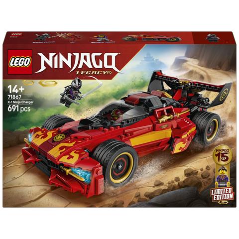 NINJAGO 71867 Super-Bolide Ninja X-1 - 15° Anniversario, Modello Auto con Moto Giocattolo e 3 Minifigure, Regalo per 14+ - Foto 1