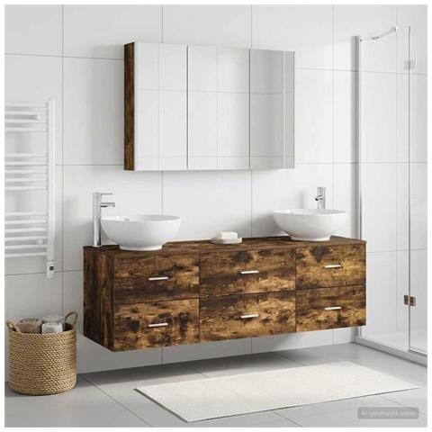 Set di mobili per il bagno 4 pcs Rovere Fumo - Foto 2