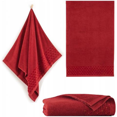 Asciugamano Oscar 50x100 cm 500 g /m² - Bordeaux - Antibatterico - Morbido e soffice - Foto 5