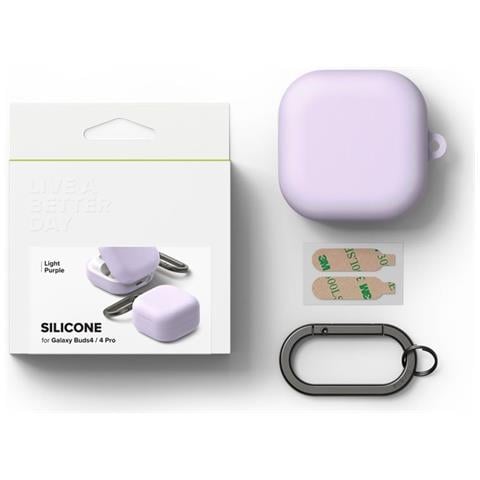 Custodia In Silicone Per Samsung Galaxy Buds 4 / Buds 4 Pro, Viola Chiaro Ringke - Foto 1