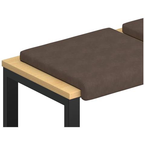 Cuscino per panchina 2 pz Microfibra Marrone Profondità 35 cm - Foto 1