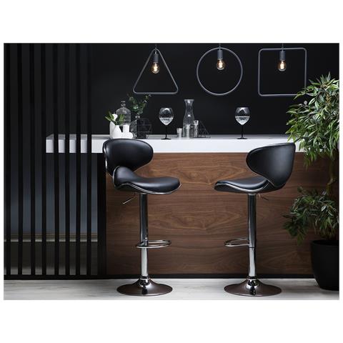 Sgabello In Similpelle Nero Regolabile In Altezza Conway. - Foto 25