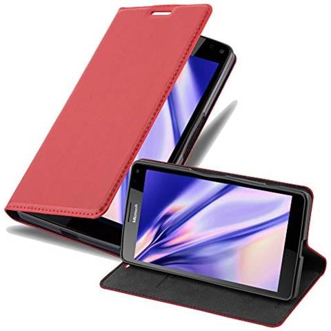 Custodia Compatibile Con Nokia Lumia 950 Xl In Rosso Mela - Coperchio Protettiva Con Chiusura Magnetica, Funzione Stand E Tasca Per Le Carte - Foto 1