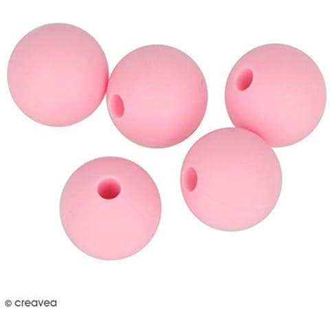 Perlina Di Silicone Tondo X 5 - 10 Mm - Rosa - Foto 2