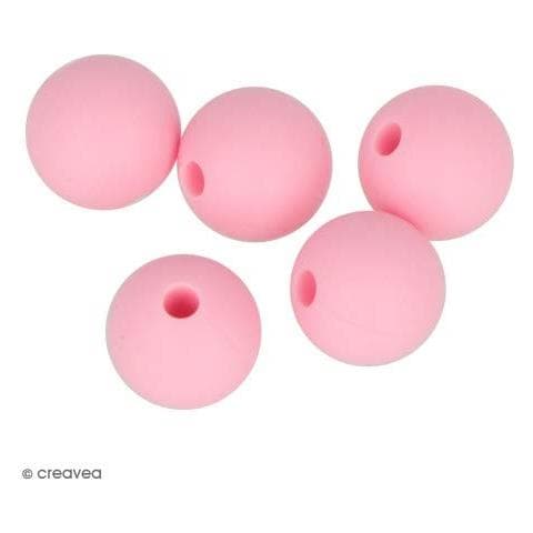 Perlina Di Silicone Tondo X 5 - 10 Mm - Rosa - Foto 1