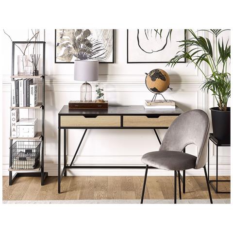 Scrivania Jena Nero 120 Cm 60 Cm Con Contenitore - Foto 8