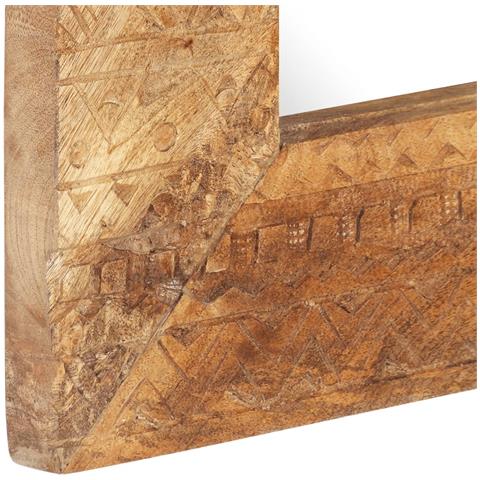 Specchio Intagliato a Mano Bianco 110x50x2,5 cm Legno di Mango - Foto 2