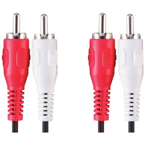 Stereo Audio Cable, 1.0m 1m 2 x RCA Nero, Rosso, Bianco cavo audio - Foto 1