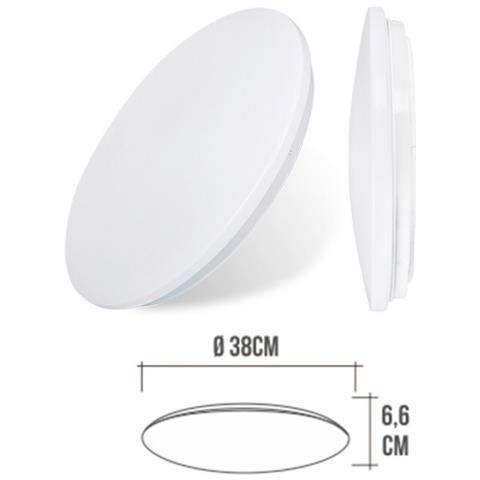 Luce Da Parete A Led Di Superficie 4000k 24w - 1680 Lumen 33x6,6cm - Foto 3