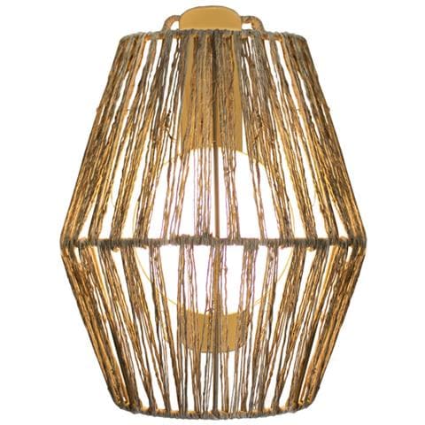 Applique Da Parete Per Esterni Led 9w Sisine 25 Battery Wall Naturale 245x225x115 Mm Fibre Naturali - Foto 1