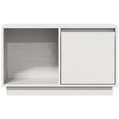 Mobile Porta Tv Bianco 74x35x44 Cm In Legno Massello Di Pino - Foto 11