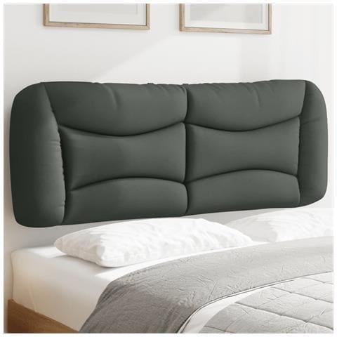 Cuscino Testiera Grigio Scuro 120 cm in Tessuto - Foto 7