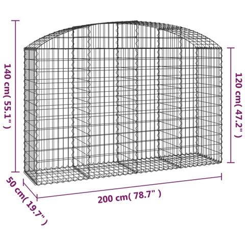 Cesto Gabbione Ad Arco 200x50x120/140 Cm Ferro Zincato - Foto 4