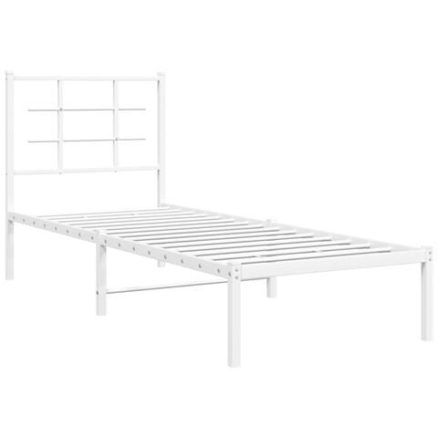 Giroletto Con Testiera Metallo Bianco 75x190 Cm - Foto 2