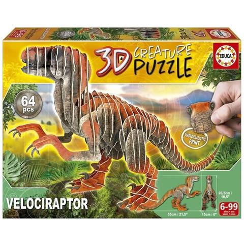 Puzzle Velociraptor 3d 58 Pezzi - Foto 1