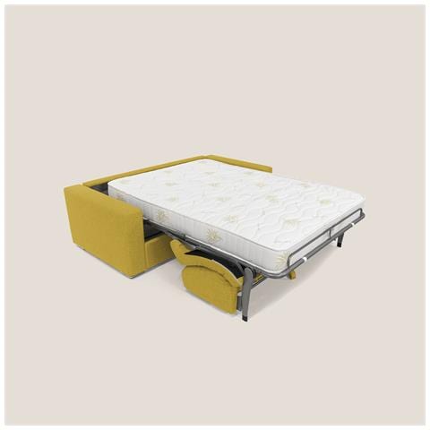 Nixon Divano letto matrimoniale con materasso 20 cm in tessuto impermeabile T03 220 cm (mat. 160x197) giallo - Foto 3