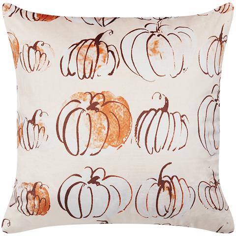 Cuscino Decorativo Cucurbita Velluto 45 X 45 Cm Motivo Di Piante Beige - Foto 2