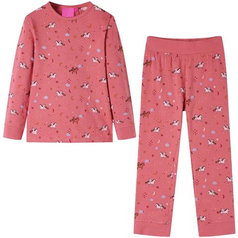 Pigiama Da Bambina A Maniche Lunghe Rosa Antico 128 - Foto 1