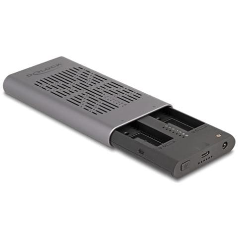 Custodia esterna USB 20 Gbps per 2 x M. 2 NVMe PCIe SSD PCIe con USB Type-C femmina e funzione Clone - Foto 5