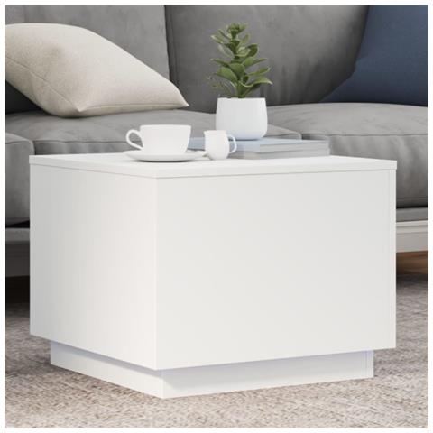 Tavolino Da Salotto Con Luci Led Bianco 50x50x40 Cm - Foto 1