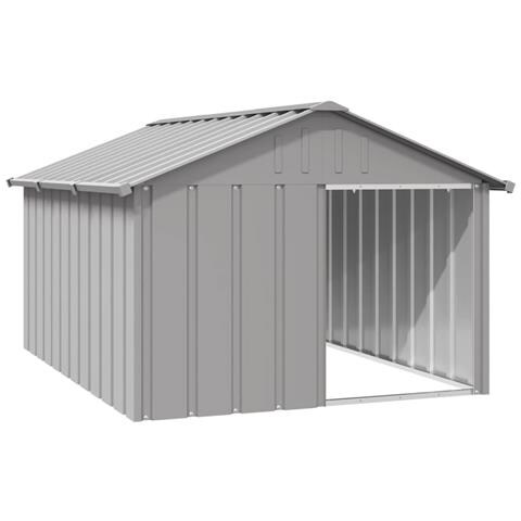 Casetta per Cani grigio 116,5x153x81,5 cm Acciaio Zincato - Foto 1
