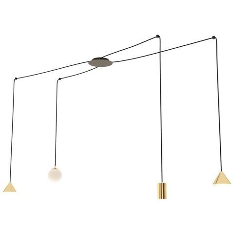 Lampada A Sospensione Modus - Nero - Acciaio Verniciato A Polvere - 70x100x70 Cm - Foto 1