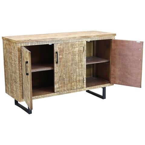 Mobile Credenza In Legno E Metallo Da Interno A 3 Ante E 2 Ripiani Linea Classic - Foto 2