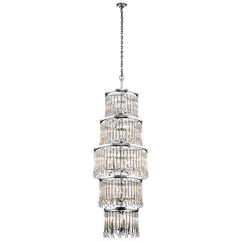 Lampadario Contemporaneo Piper Acciaio Cromo Lucido 18 Luci E14 - Foto 1