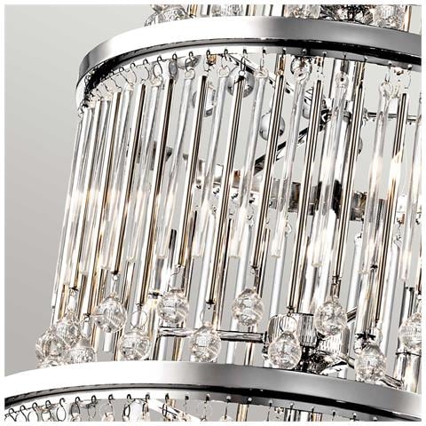 Lampadario Contemporaneo Piper Acciaio Cromo Lucido 18 Luci E14 - Foto 2